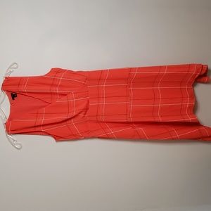 Ann Taylor orange plaid dress